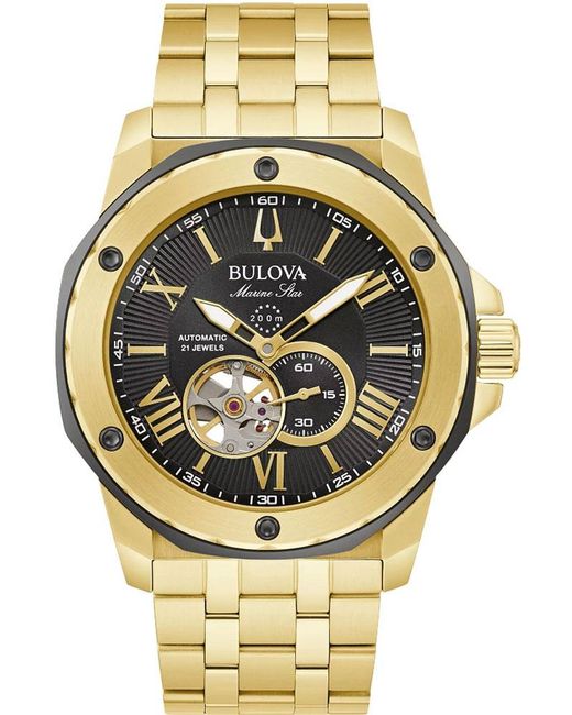 Bulova Metallic Marine Star Watch 98A273 Stainless Steel for men