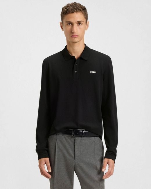 Boss Black Regular Fit Long Sleeve Logo Detail T-Shirt for men