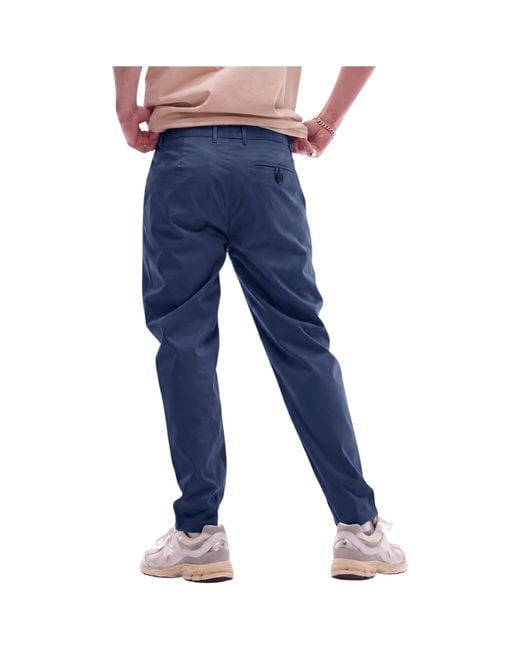 Topman Blue Chino Pant Tapered Fit Textured Soft Cotton Twin Pleat Trouser for men