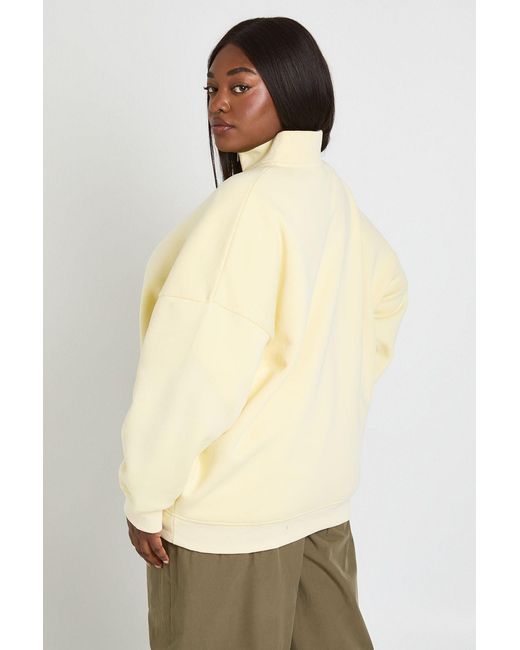 Boohoo Natural Plus Oversized Half Zip Sweatshirt
