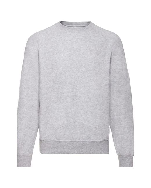 Fruit Of The Loom Classic Heather Raglan Sweatshirt (grijs) in het Gray voor heren