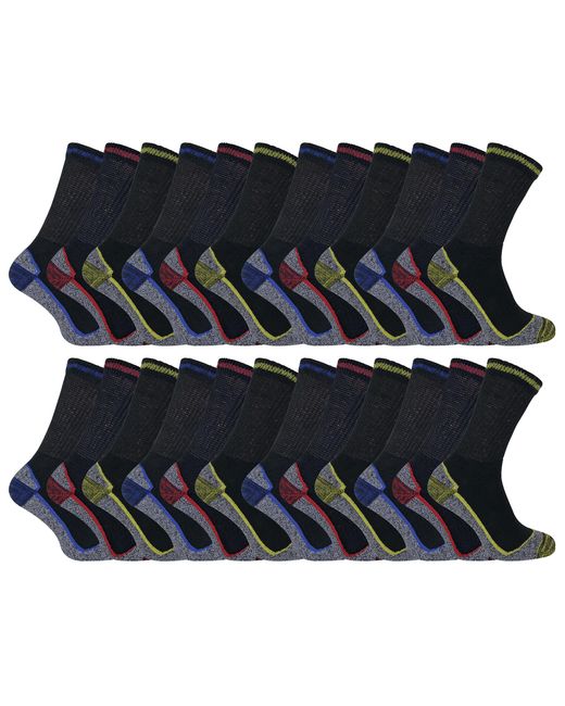Sock Snob Blue 24 Pairs Multipack Soft Breathable Bamboo Work Socks for men