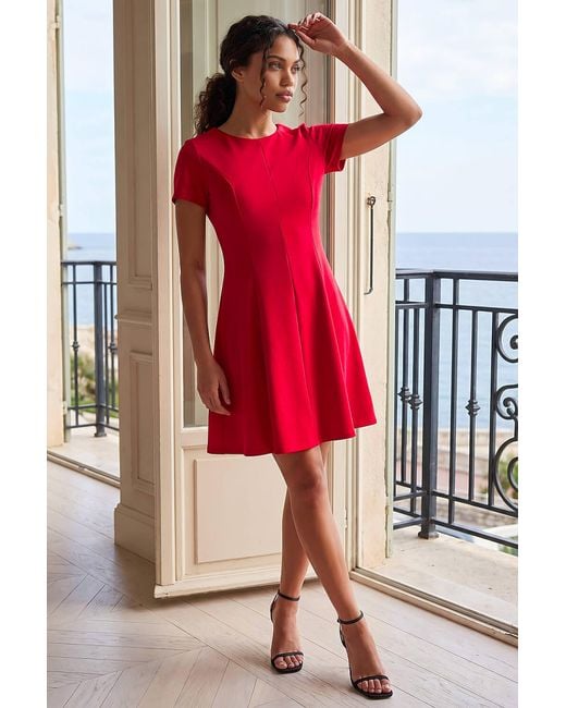 Roman Red Petite Ponte Dress