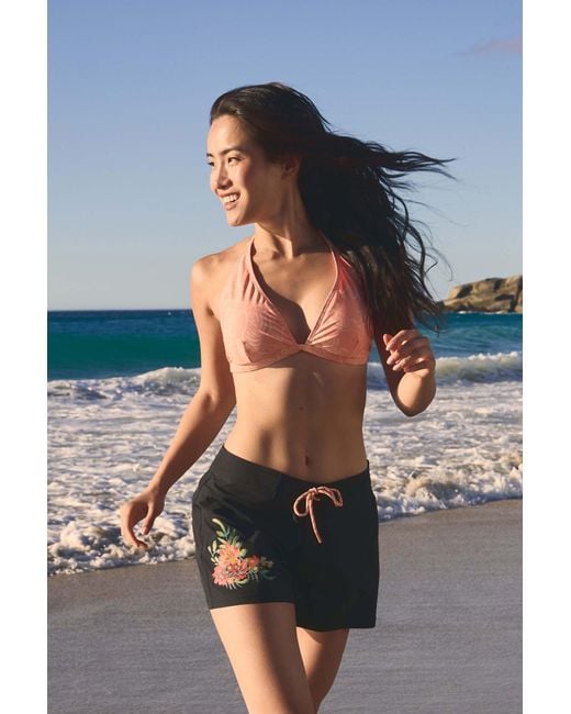Mountain Warehouse Orange 'Iona' Halter Printed Bikini Top Chlorine Resistant Beach Swimwear