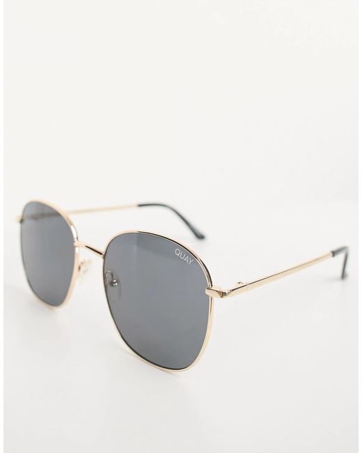 Quay White Jezabell Round Sunglasses for men