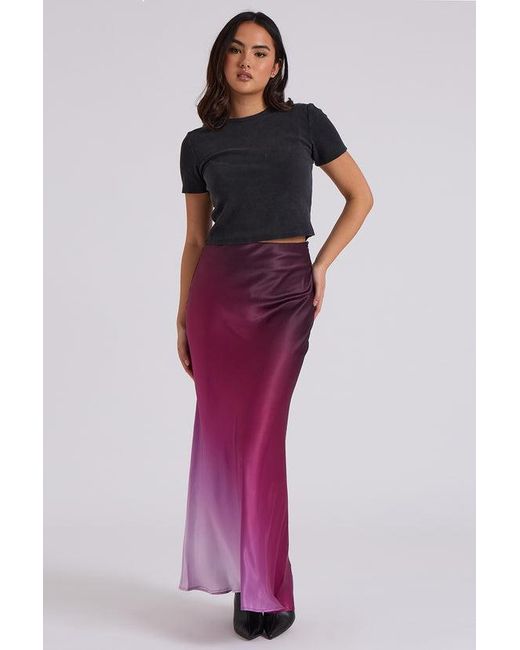 Urban Bliss Purple Ombre Bias Cut Maxi Skirt