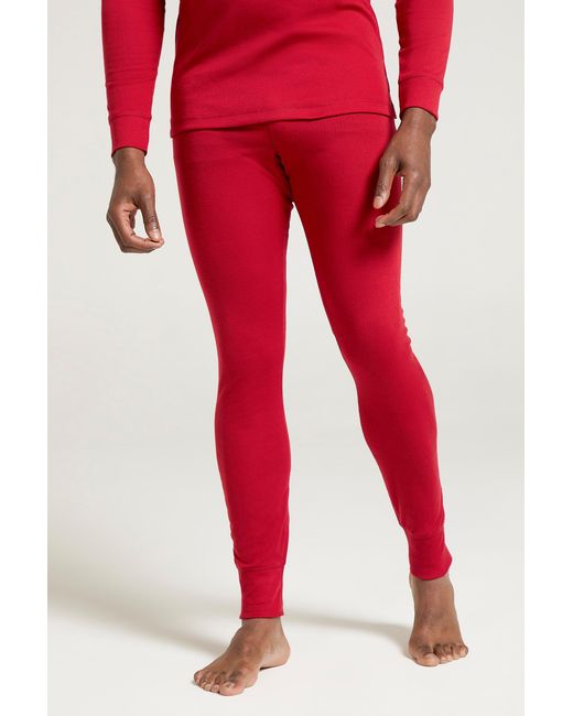 Mountain Warehouse Red 'Talus' Thermal Base Layer Trousers High Wicking Winter Pants for men