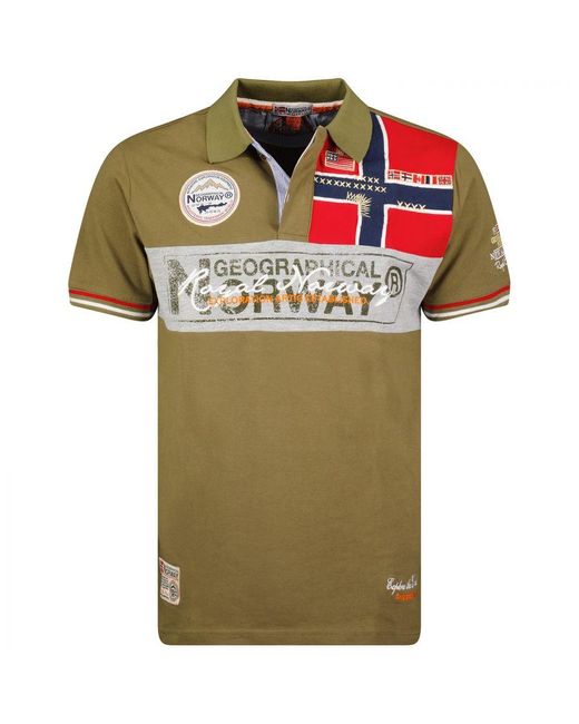 GEOGRAPHICAL NORWAY Green Short-Sleeved Polo Shirt Sx1132Hgn for men