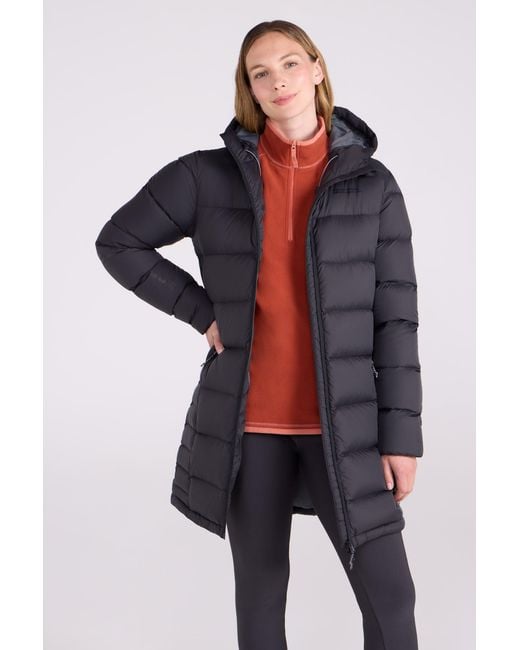 Mountain Warehouse Black 'Stratus' Extreme Down Jacket Water Resistant Long Puffer Winter Coat Fabric