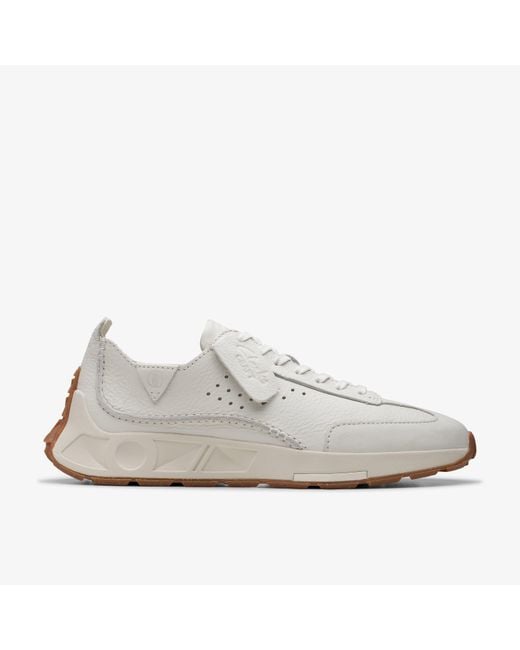 Clarks White Craft Speed Leather Shoes for men