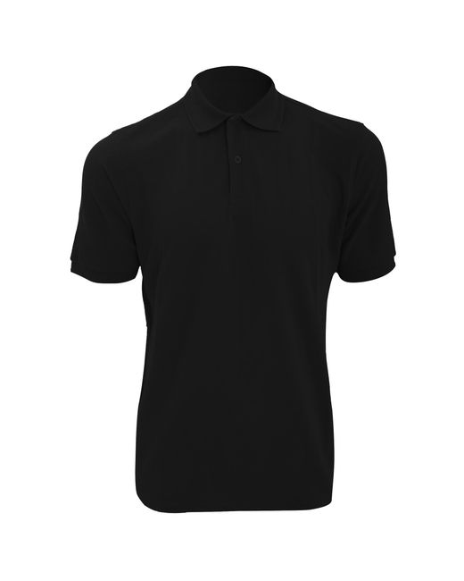 Russell Black Ripple Collar & Cuff Short Sleeve Polo Shirt for men