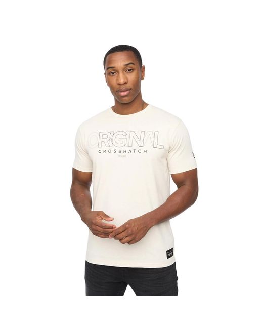 Crosshatch White Carrimoore T-Shirt (Off) Cotton for men
