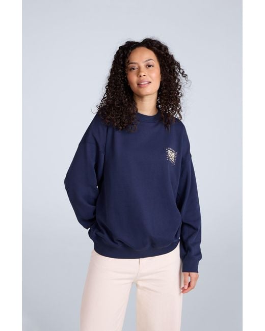 Mountain Warehouse Blue 'Dakota' Sweatshirt Casual Soft Cotton Stylish Lightweight Pullover Top