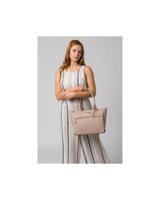 Pure Luxuries Pink 'Faye' Blush Leather Tote Bag