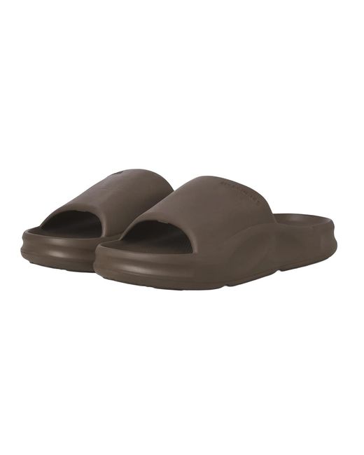 Jack & Jones Brown And Status Moulded Footbed Sliders (Carafe)