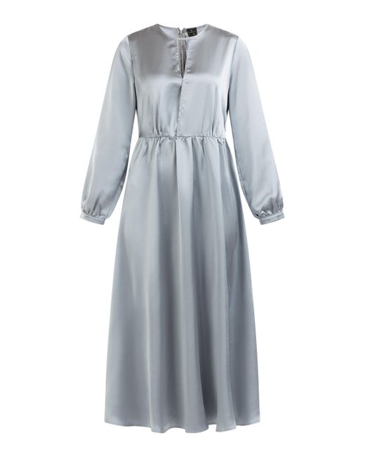 Dreimaster Midi-jurk Dames Grijs-blauw in het Gray