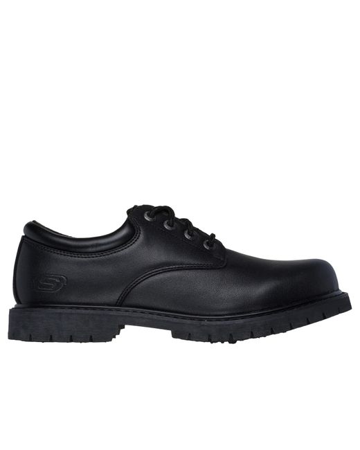 Skechers Black Work Cottonwood Cantix Occupational Shoes Leather for men