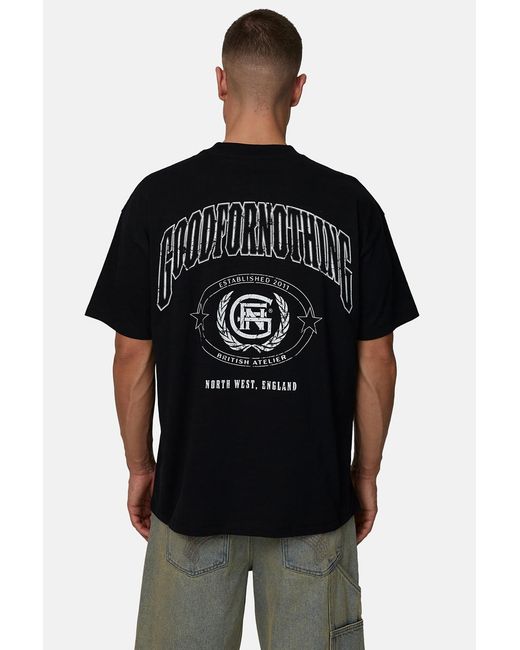 Good For Nothing Black Relaxed Graphic Tee for men