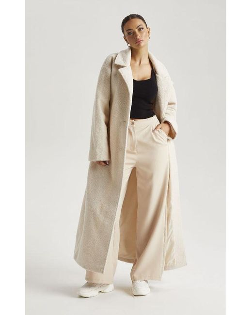 Urban Bliss Natural Faux Wool Coat