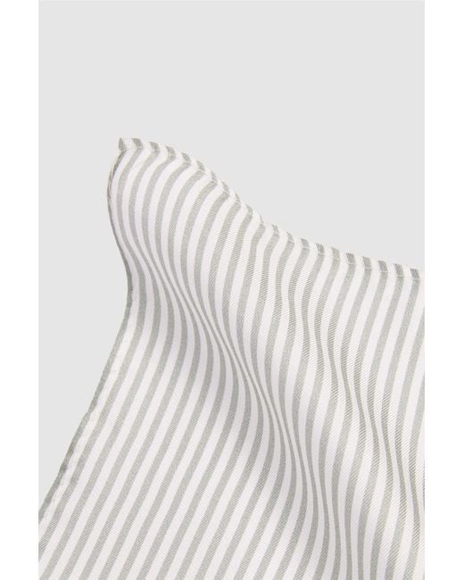Alexandre Silver Label White Pocket Square for men