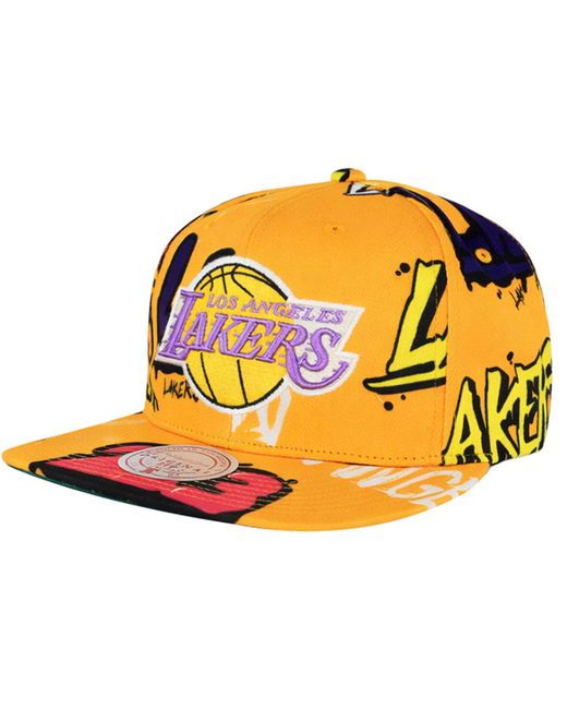 Mitchell & Ness Yellow Nba Los Angeles Lakers Sticker Pack Cap