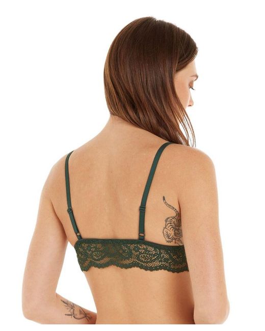 Tommy Hilfiger Green Th Ultra Soft Lace Triangle Bralette