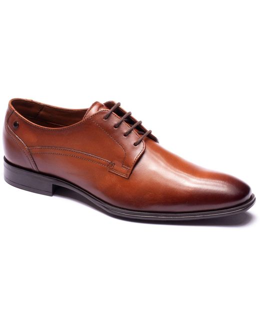 Base London Brown Vance Leather Derby Shoes for men