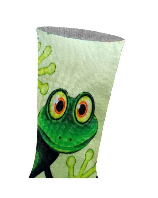 Jenes Socks Green Elastic Printed Long