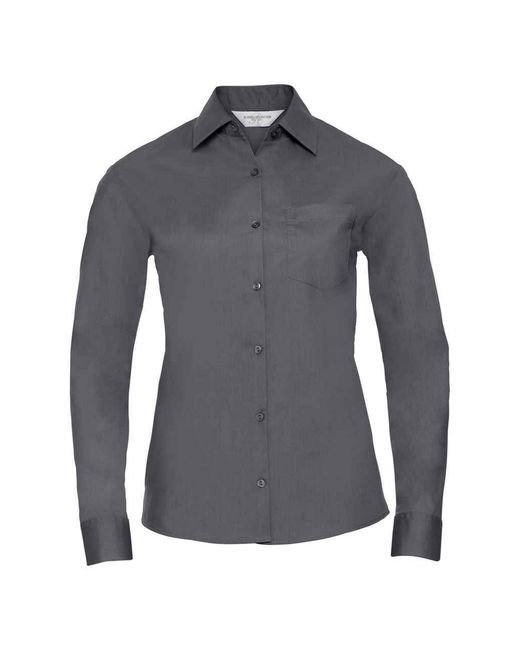 Russell Gray Collection /Ladies Poplin Easy-Care Long-Sleeved Formal Shirt (Convoy)