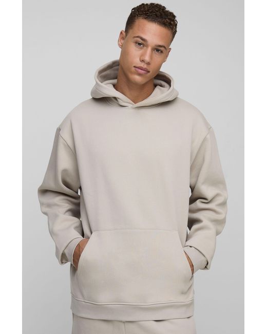 BoohooMAN Natural Tall Basic Oversized Over The Head Hoodie for men
