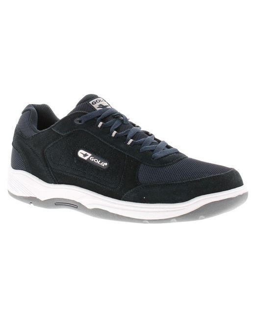 Gola Black Trainers Belmont Suede Leather Lace Up for men