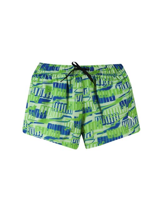 PUMA Green Printed Woven Swim Shorts