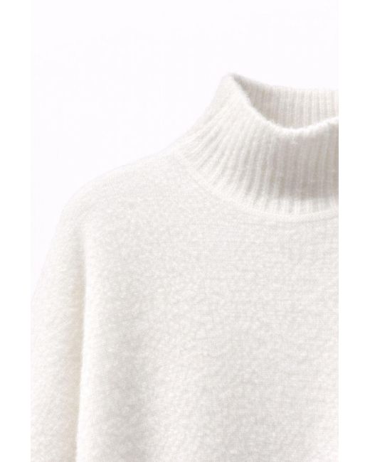 MixRay Oversized Geribbelde Coltrui in het White