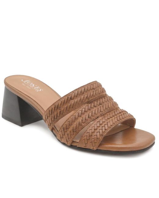 Jones Bootmaker Brown Isaura Leather Heeled Mule Sandals