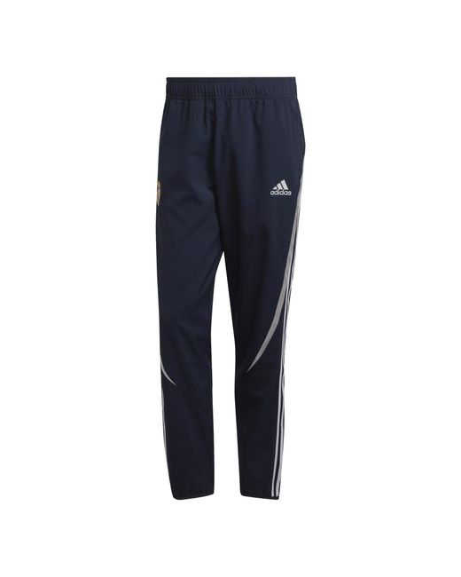 Adidas Blue Real Tgov Slim Track Pants With Side Stripes for men