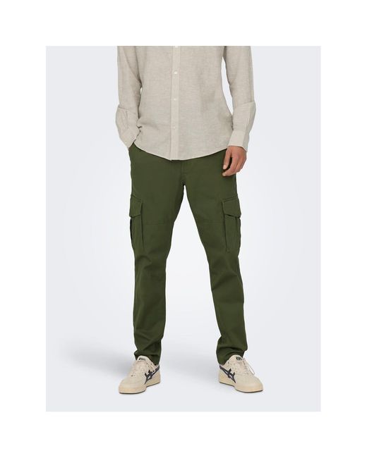 Only & Sons Green And Dean Regular Fit Cargo Pants for men