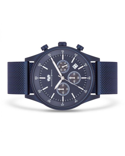Rhodenwald & Söhne Blue Stainless Steel Watch 43Mm for men