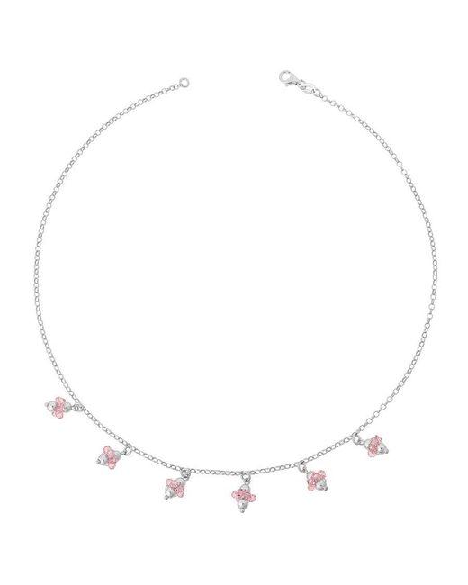 Orphelia White 925 Sterling Set: Bracelet + Necklace