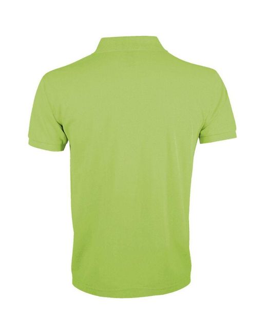Sol's Green Prime Pique Plain Short Sleeve Polo Shirt (Apple) for men