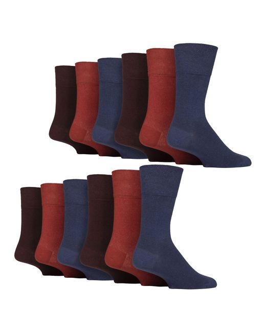 IOMI Blue 12 Pairs Gentle Grip Top Diabetic Socks for men