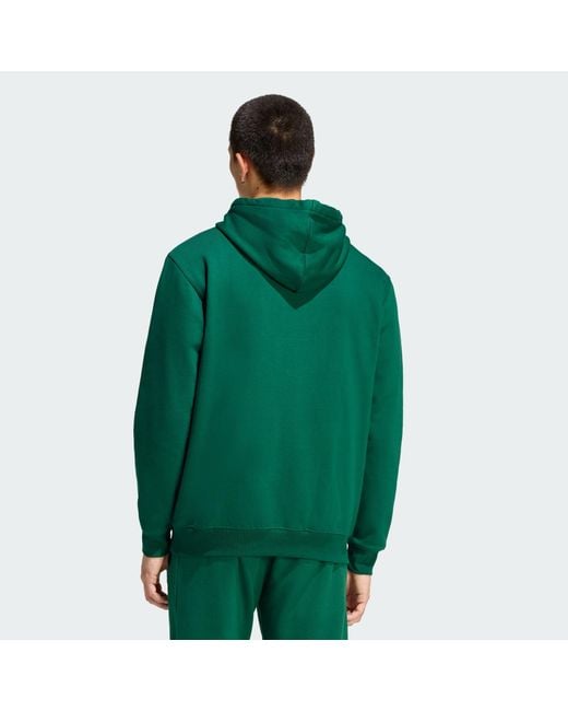Adidas Originals Green Trefoil Essentials Loose Hoodie for men