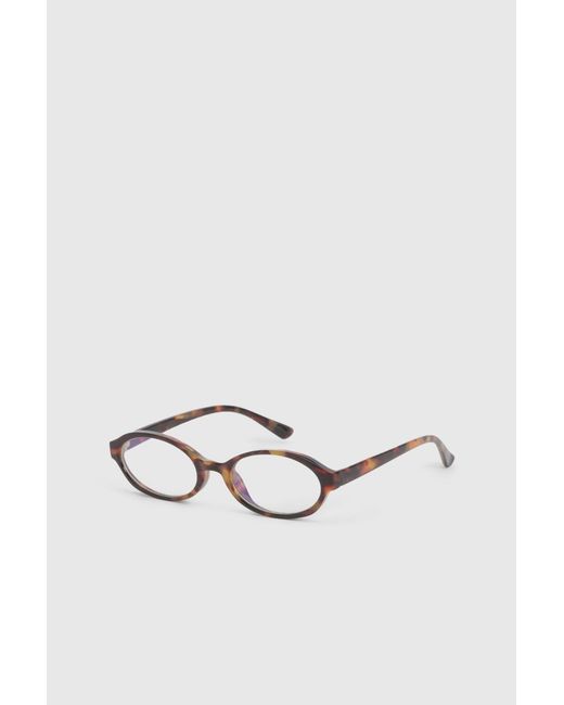 Boohoo Black Oval Light Rounded Glasses
