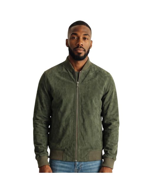 Infinity Leather Green Goat Suede Ma-1 Bomber Jacket-Antalya for men