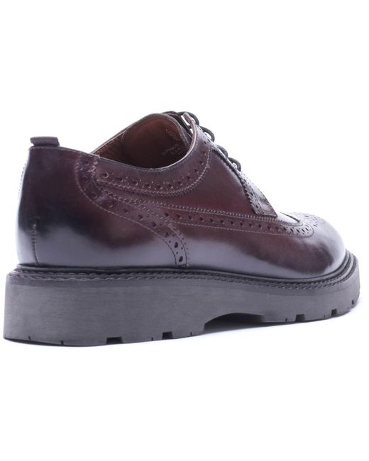 Base London Purple Phase Leather Washed Brogues Shoes for men