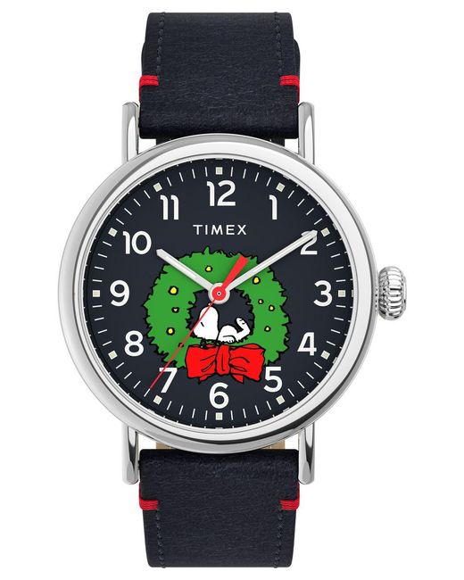 Timex Gray Peanuts Waterbury Standard Watch Tw2U86300 Leather for men