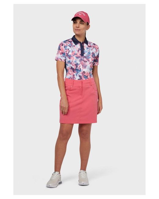 Callaway Apparel Pink Floral Polo