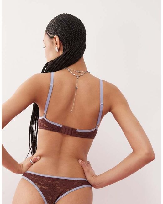 Motel Natural Lengkai Contrast Edge Lace Bra