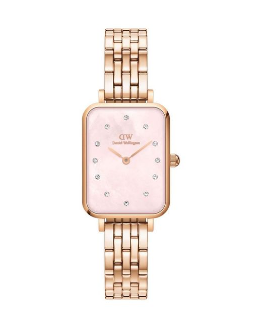 Daniel Wellington Pink Dw00100621 Ladies Quadro Link 20Mm Watch