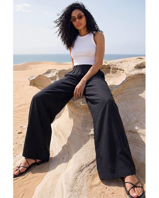 Roman Black Crepe Elasticated Waist Trouser