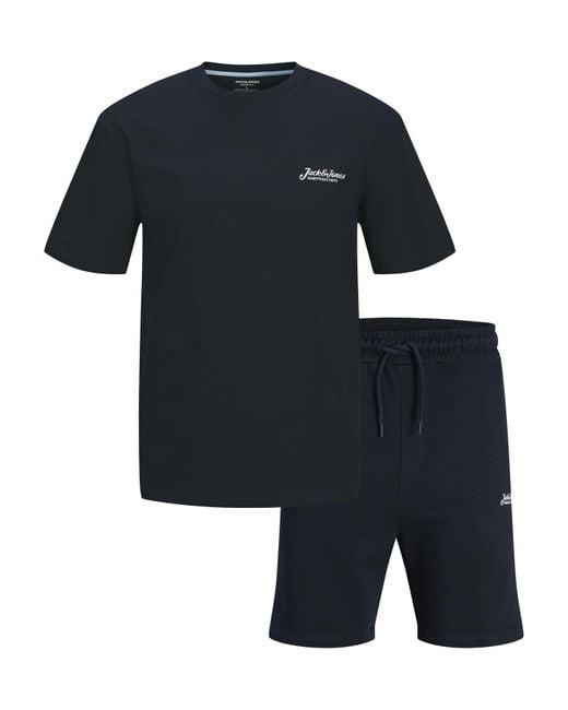 Jack & Jones Blue Co-Ord Set Crew Neck T-Shirt & Shorts Summer Outfit for men